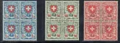 Switzerland 200B – 2B (SBK 163Y-5Y) Used XF Blocks With Full Gum Eichele + Rellstab Cert. Salvage Now Removed But Included