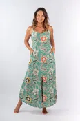 Bella Hand-Beaded Neck Line Maxi Dress