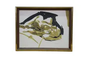Elmer Tomasch Abstract Reclining Nude Watercolor Painting 12