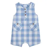 Blue Check Romper
