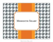 Alex Houndstooth Gray Foldover Notecard
