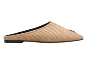 Beige Alaia Raffia Square-Toe Slide Sandals Size 40