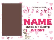 Baby Girl - Pink with Photo - Yard Sign