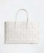 Maxi Intreccio Tote in White/black