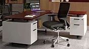 Bianca 72"x72" Double Pedestal L-Shaped Desk (White Drawers ONLY)