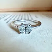 14K Oval Diamond Solitaire