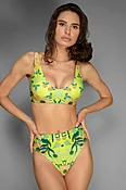 Acid Green High-Waisted Bikini Set