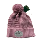 PGB Pink Cable Beanie w/Pom — Pete's Garage Bar