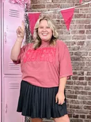 OU  Mono Puff Ink - Crimson Comfort Colors Tee
