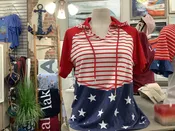Brianna Hooded Tee with Stars & Stripes