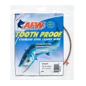 AFW Tooth Proof Stainless Steel Single Strand Leader Wire 30ft Coil - Camo Brown