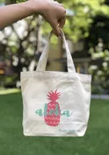 Aloha Pineapple Mini Hawaiian Canvas Tote Bag