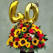 Luxury Celebration Of Sunflowers and Roses