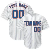 Custom Baseball Jersey Embroidered Your Names and Numbers – Pinstripe(White/Royal)