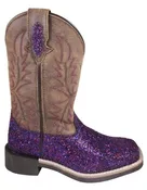 Girl's Smoky Mountain Brown & Purple Glitter Cowboy Boots