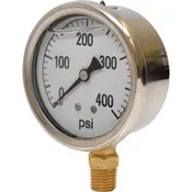 0-400 PSI Liquid Filled Pressure Gauge
