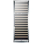 Summit 24 in. Wine Cooler with Wood Racks, Dual Temperature Zones & 160 Bottle Capacity - Stainless Steel