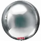 16 inch Silver Orbz Balloon