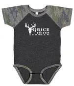 Grice Gun Shop - Grice Logo Infant Onesie Vintage Storm Camo