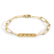 5.2mm Gold Date Flat Bar Bracelet