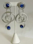 22352 JEFF LEIB 2 SAPHIRE SWAROV EARRING