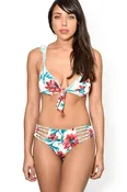 AMAZON FLOWER Ruffle Racerback Bikini Top