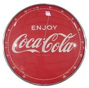 ***Round Glass Dome Thermometer, Coca-Cola, Red