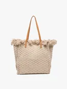 M2091 Madison Handwoven Fringe Tote – Woven Cotton Bag