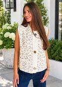 Ainsley Leopard Button Top