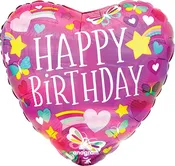 18" BIRTHDAY RAINBOW HEART BALLOON — Flor De Monterey