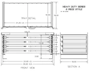 Dwg# 11025-B Tool Box Drawer Unit – 4 Drawer Steel Toolbox Insert (35” W x 18” D x 13” T)