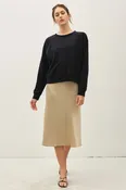Beautiful Chaos Satin A-Line Midi Skirt