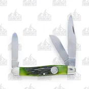 Bear & Son Hunter Green Stag Bone Large Stockman Folding Knife BRGSBC47