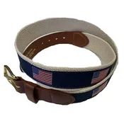 Leather Man American Flag Belt