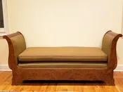 19th Century Louis Philippe Burled Walnut Bench SOLD