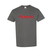 Aurora Christian Academy FULL FRONT RED ATHLETIC WORDMARK - Basic Unisex Tee - Charcoal