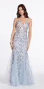3 D Cherry Blossom Mesh Mermaid Dress Godets