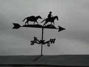 Cowboy and Horse Silhouette Weathervane - Rustic Outdoor Décor - J. Dub's Metalworks