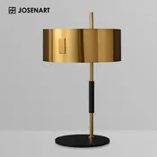 1953 Mid Century Modern Table Lamp In Burnished Brass