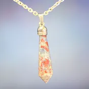 Stone Pendant Necklace with Gold Chain