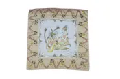 Mid Century French Jacques Fath 100% Silk Courting Couple Scarf 30