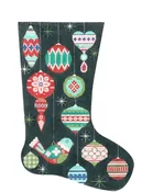 AP4340 PARTRIDGE AND ORNAMENTS CHRISTMAS STOCKING by Alice Peterson