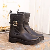 Combat-Inspired Boot with Buckle — A Pied Shoe Boutique