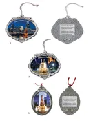 Pewter Ornaments, Set of 4