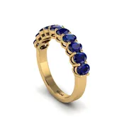 10 Stone Sapphire Oval Cut Wedding Band Ring - Harriet No. 13
