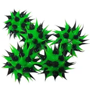 10MS109-84: Rubber Round Black w/Green 10mm - 5PPK