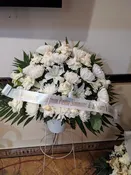 Elegant White Sympathy Flower Arrangement | Funeral & Memorial Display — A1 Flowers