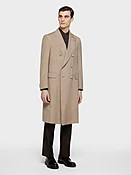 Cappotto aida doppiopetto in seta beige
