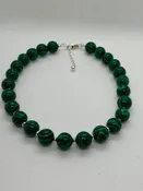 Beautify your Neck, Choker necklace in Malachite and sterling silver. SR2023   Ships Free in Con't USA