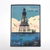Postcard- Biscayne Retro Fowey Lighthouse